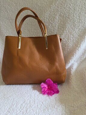 Isabella Vegan Leather Caramel Colored Purse.